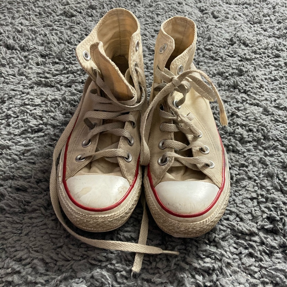 Cream High Top Converse